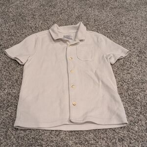 Cat & Jack Off-White Waffle Knit Shirt